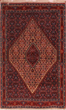 Persian Bidjar White Rectangle 4x6 ft Wool Carpet 16690
