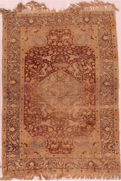 Turco-Persian Red Hand Knotted 4'7" X 6'4"  Area Rug 400-16700