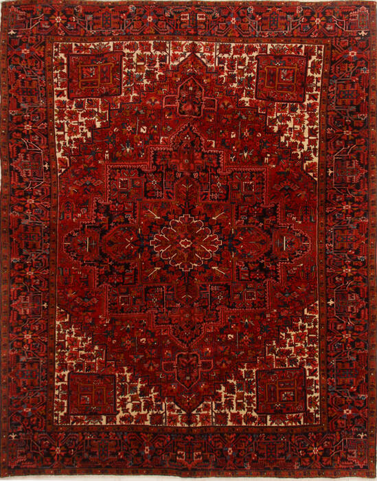 Heriz Red Hand Knotted 115 X 140  Area Rug 250-16706 Image 0