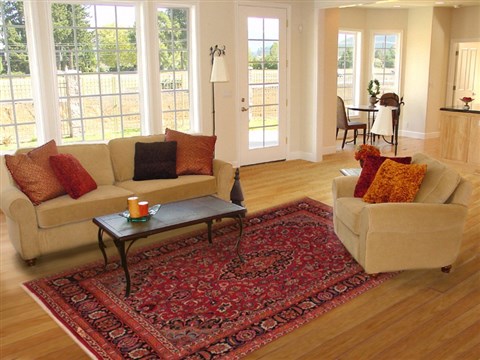 Mashad Purple Hand Knotted 82 X 112  Area Rug 400-16708 Image 4