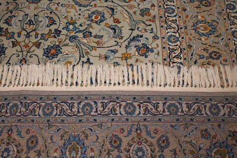Kashan Blue Hand Knotted 76 X 110  Area Rug 400-16710 Image 14