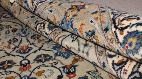 Kashan Blue Hand Knotted 76 X 110  Area Rug 400-16710 Image 16
