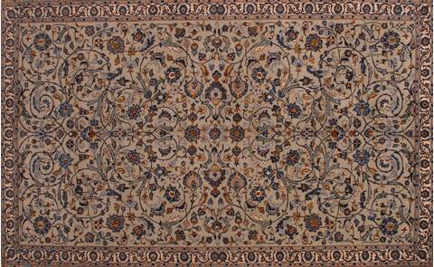 Kashan Blue Hand Knotted 76 X 110  Area Rug 400-16710 Image 2