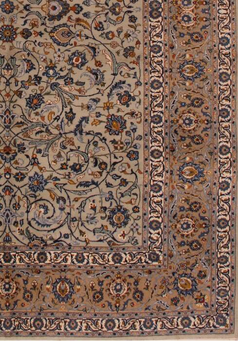 Kashan Blue Hand Knotted 76 X 110  Area Rug 400-16710 Image 3