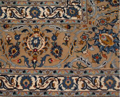 Kashan Blue Hand Knotted 76 X 110  Area Rug 400-16710 Image 5