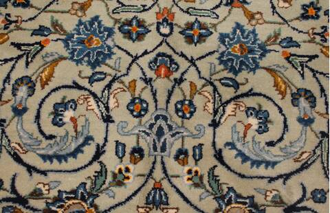 Kashan Blue Hand Knotted 76 X 110  Area Rug 400-16710 Image 8
