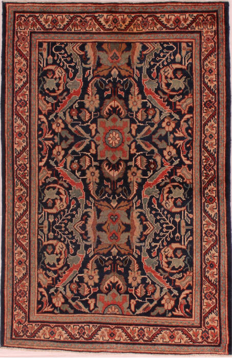Mahal Blue Hand Knotted 43 X 66  Area Rug 400-16718 Image 0