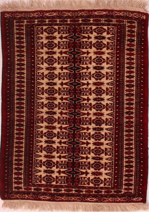 Turkman White Hand Knotted 39 X 52  Area Rug 400-16719 Image 0