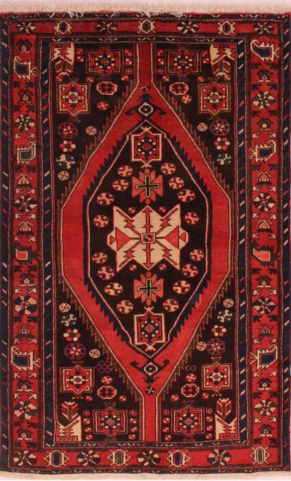 Mazlaghan Red Hand Knotted 311 X 68  Area Rug 400-16722 Image 0