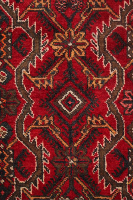 Hamedan Red Hand Knotted 73 X 99  Area Rug 400-16732 Image 16