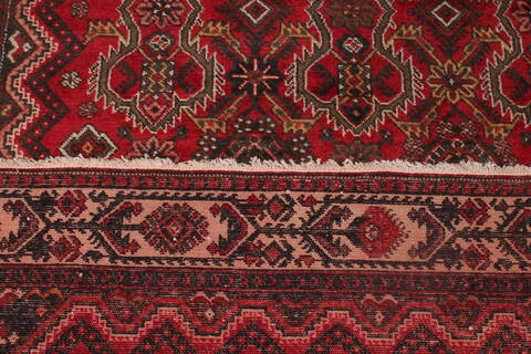 Hamedan Red Hand Knotted 73 X 99  Area Rug 400-16732 Image 17