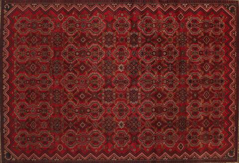 Hamedan Red Hand Knotted 73 X 99  Area Rug 400-16732 Image 7