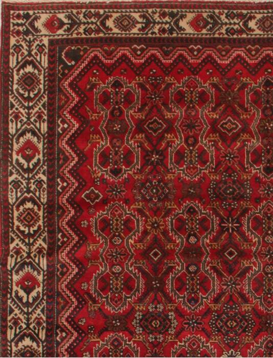 Hamedan Red Hand Knotted 73 X 99  Area Rug 400-16732 Image 8