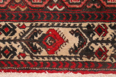 Hamedan Red Hand Knotted 73 X 99  Area Rug 400-16732 Image 11