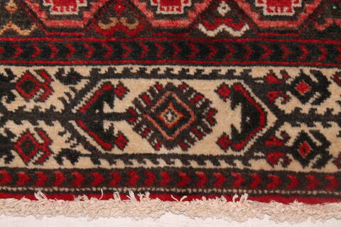 Hamedan Red Hand Knotted 73 X 99  Area Rug 400-16732 Image 12