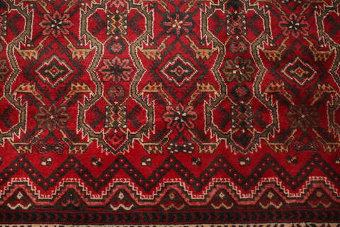 Hamedan Red Hand Knotted 73 X 99  Area Rug 400-16732 Image 14