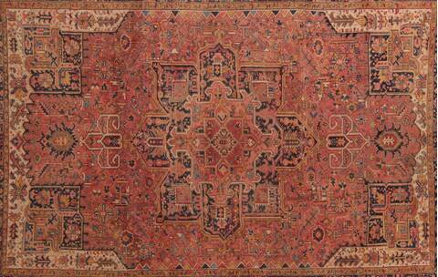Heriz Red Hand Knotted 92 X 127  Area Rug 400-16735 Image 1