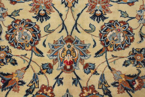 Kashan Yellow Hand Knotted 96 X 133  Area Rug 400-16741 Image 11