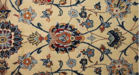 Kashan Yellow Hand Knotted 96 X 133  Area Rug 400-16741 Image 13