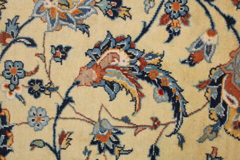 Kashan Yellow Hand Knotted 96 X 133  Area Rug 400-16741 Image 14