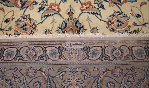 Kashan Yellow Hand Knotted 96 X 133  Area Rug 400-16741 Image 16