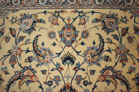 Kashan Yellow Hand Knotted 96 X 133  Area Rug 400-16741 Image 17