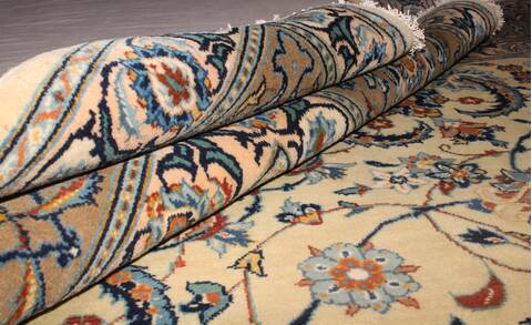 Kashan Yellow Hand Knotted 96 X 133  Area Rug 400-16741 Image 20