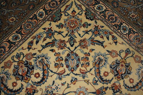 Kashan Yellow Hand Knotted 96 X 133  Area Rug 400-16741 Image 21