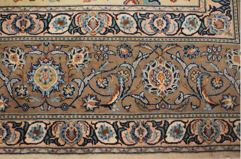 Kashan Yellow Hand Knotted 96 X 133  Area Rug 400-16741 Image 7