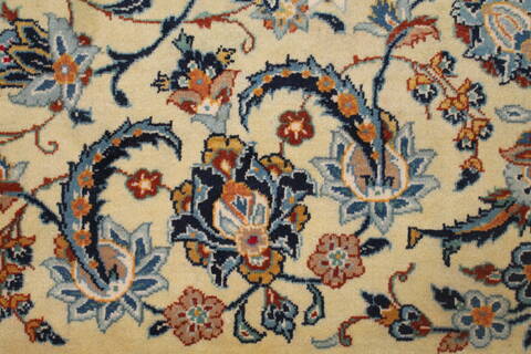 Kashan Yellow Hand Knotted 96 X 133  Area Rug 400-16741 Image 9