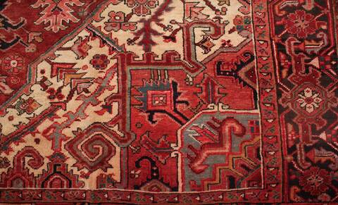 Heriz Red Hand Knotted 78 X 112  Area Rug 400-16746 Image 15