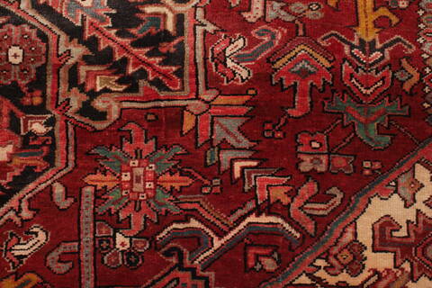 Heriz Red Hand Knotted 78 X 112  Area Rug 400-16746 Image 17