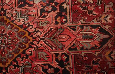 Heriz Red Hand Knotted 78 X 112  Area Rug 400-16746 Image 20