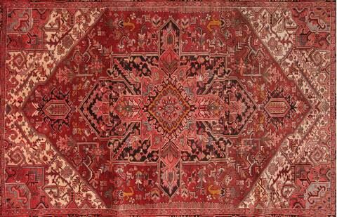 Heriz Red Hand Knotted 78 X 112  Area Rug 400-16746 Image 6