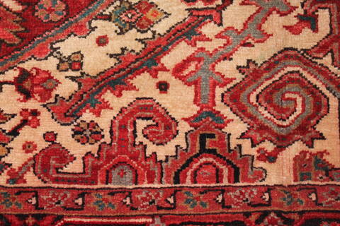Heriz Red Hand Knotted 78 X 112  Area Rug 400-16746 Image 12