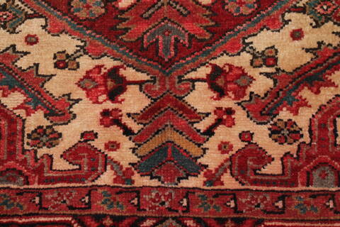 Heriz Red Hand Knotted 78 X 112  Area Rug 400-16746 Image 13