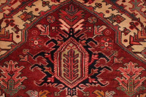Heriz Red Hand Knotted 78 X 112  Area Rug 400-16746 Image 14