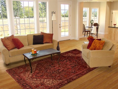 Heriz Red Hand Knotted 78 X 112  Area Rug 400-16746 Image 7