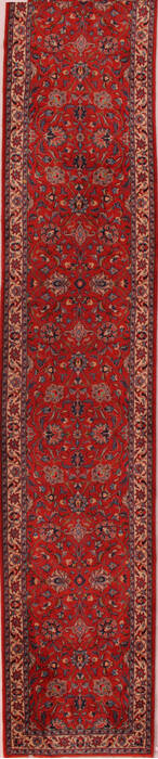Sarouk Red Runner Hand Knotted 29 X 175  Area Rug 400-16749 Image 0