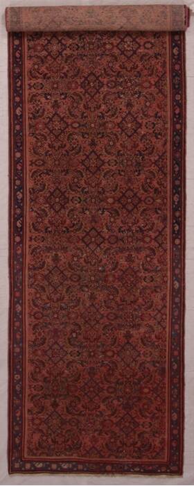 Malayer Purple Runner Hand Knotted 37 X 173  Area Rug 400-16752 Image 1