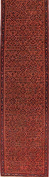 Malayer Purple Runner Hand Knotted 3'7" X 17'3"  Area Rug 400-16752