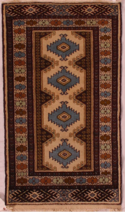 Turkman White Hand Knotted 111 X 34  Area Rug 400-16757 Image 0
