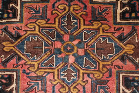 Heriz Purple Hand Knotted 74 X 93  Area Rug 400-16758 Image 10
