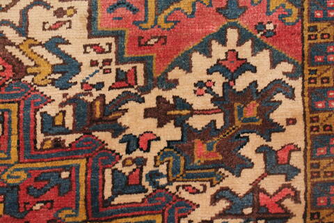 Heriz Purple Hand Knotted 74 X 93  Area Rug 400-16758 Image 12