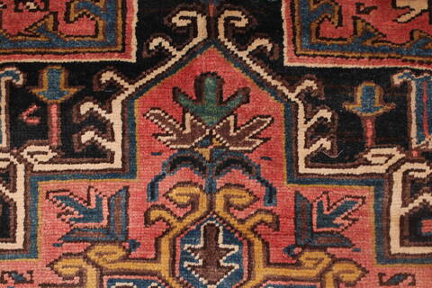 Heriz Purple Hand Knotted 74 X 93  Area Rug 400-16758 Image 15
