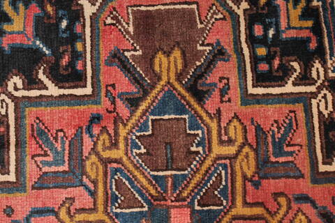Heriz Purple Hand Knotted 74 X 93  Area Rug 400-16758 Image 2