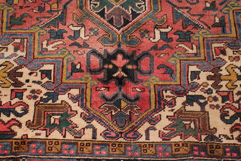 Heriz Purple Hand Knotted 74 X 93  Area Rug 400-16758 Image 7