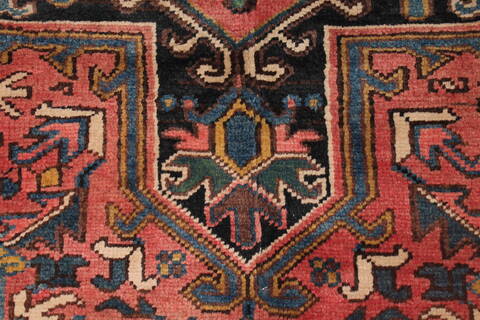 Heriz Purple Hand Knotted 74 X 93  Area Rug 400-16758 Image 8