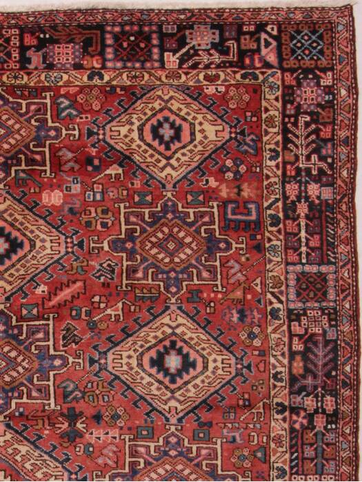 Gharajeh Red Hand Knotted 91 X 127  Area Rug 400-16769 Image 4
