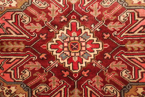 Heriz Red Hand Knotted 97 X 117  Area Rug 400-16774 Image 11